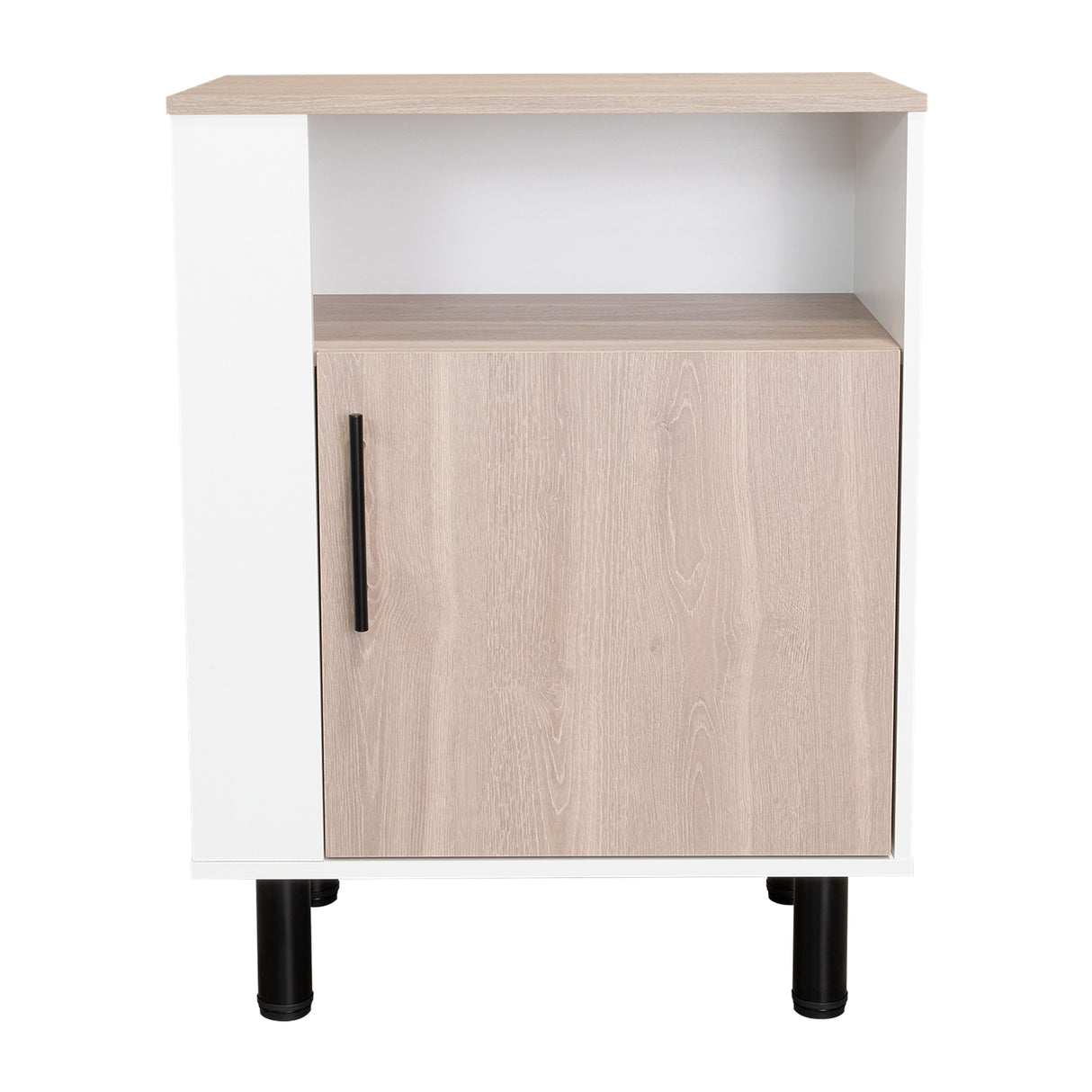 Mueble Microondas Blink Bardolino y Blanco 65.2x85cm con Una Puerta y con Patas - ALACENAS Y MUEBLES MICROONDAS | Bylmo