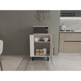 Mueble Microondas Blink Bardolino y Blanco 65.2x85cm con Una Puerta y con Patas - ALACENAS Y MUEBLES MICROONDAS | Bylmo