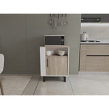 Mueble Microondas Blink Bardolino y Blanco 65.2x85cm con Una Puerta y con Patas - ALACENAS Y MUEBLES MICROONDAS | Bylmo