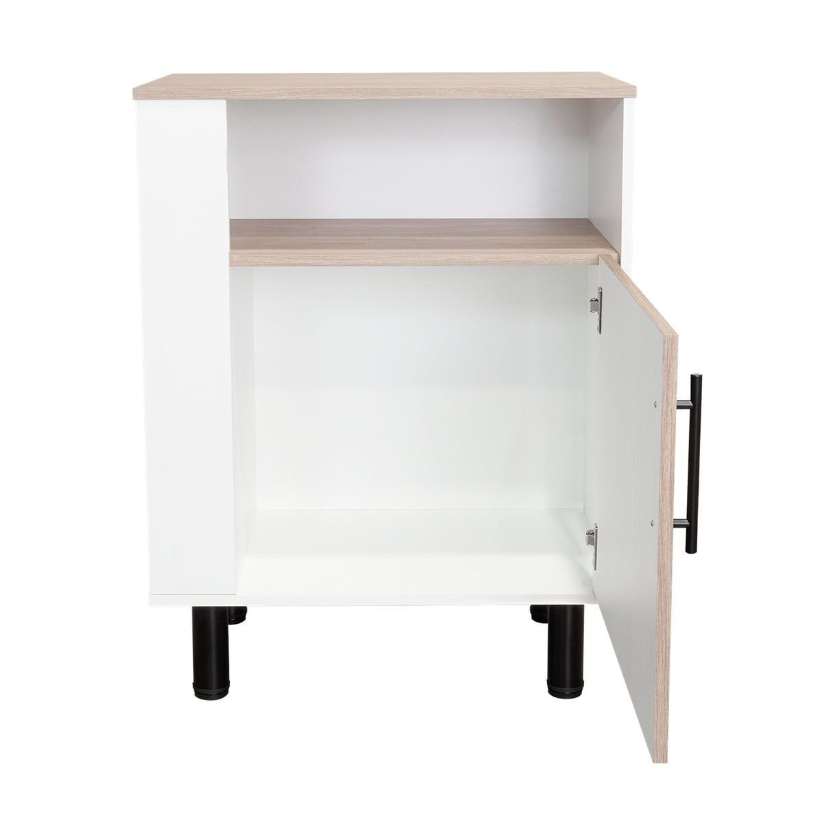 Mueble Microondas Blink Bardolino y Blanco 65.2x85cm con Una Puerta y con Patas - ALACENAS Y MUEBLES MICROONDAS | Bylmo