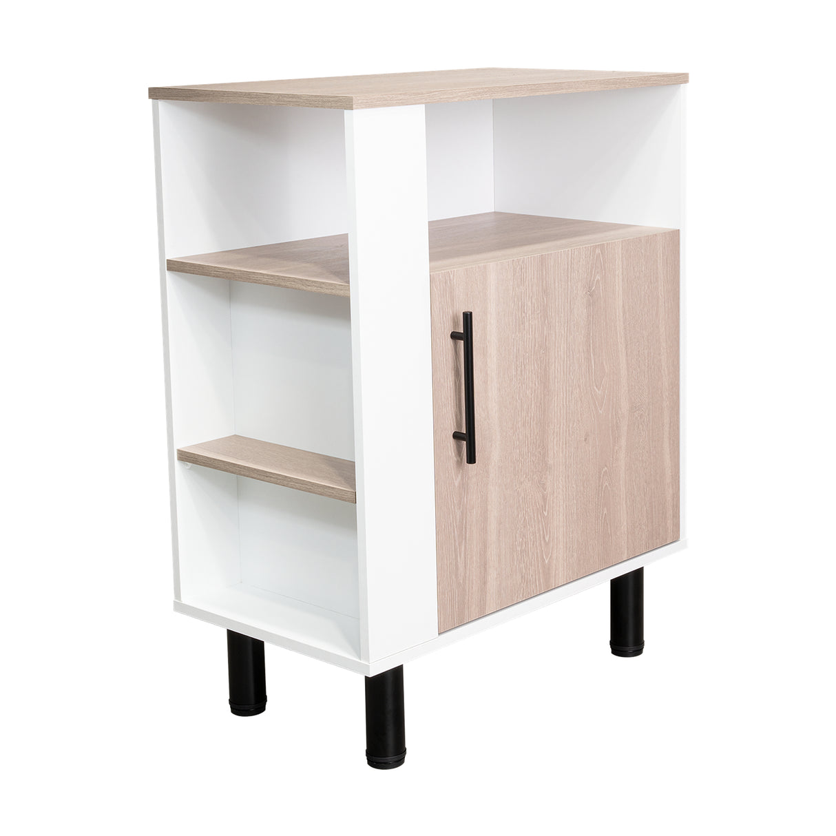 Mueble Microondas Blink Bardolino y Blanco 65.2x85cm con Una Puerta y con Patas - ALACENAS Y MUEBLES MICROONDAS | Bylmo