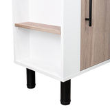 Mueble Microondas Blink Bardolino y Blanco 65.2x85cm con Una Puerta y con Patas - ALACENAS Y MUEBLES MICROONDAS | Bylmo