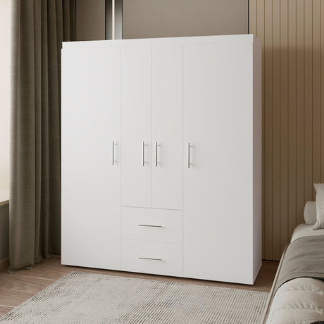 Closet Bariloche Blanco 177.9x50.4cm con Dos Cajones Tres Entrepaños y con Diez Compartimiento - CLOSETS | Bylmo