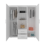 Closet Bariloche Blanco 177.9x50.4cm con Dos Cajones Tres Entrepaños y con Diez Compartimiento - CLOSETS | Bylmo