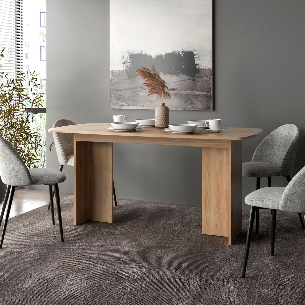 Comedor Rectangular Bankok Fresno Europeo 156x75.6cm Para Cuatro Puestos sin Sillas - COMEDORES | Bylmo