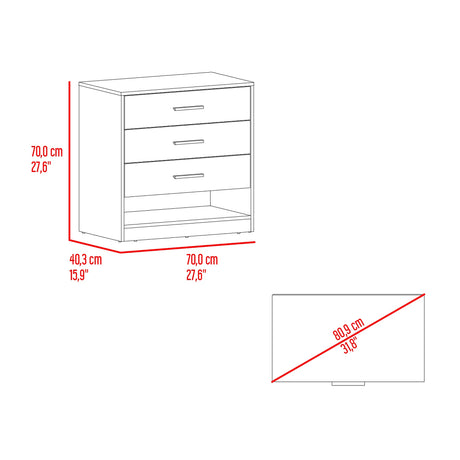 Cajonera Girona Plomo y Fresno Europeo 70x70cm De Cuatro Hileras con Tres Cajones - CAJONERAS Y COMODAS | Bylmo