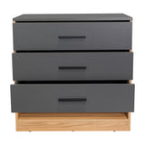 Cajonera Girona Plomo y Fresno Europeo 70x70cm De Cuatro Hileras con Tres Cajones - CAJONERAS Y COMODAS | Bylmo