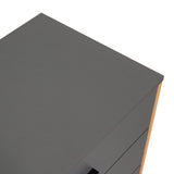 Cajonera Girona Plomo y Fresno Europeo 70x70cm De Cuatro Hileras con Tres Cajones - CAJONERAS Y COMODAS | Bylmo