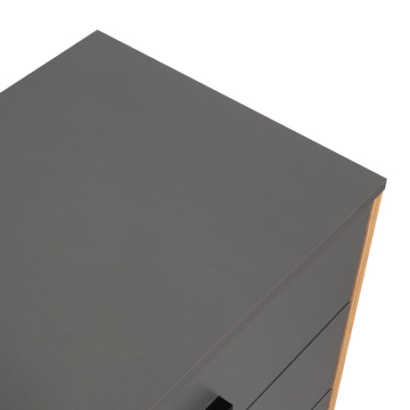 Cajonera Girona Plomo y Fresno Europeo 70x70cm De Cuatro Hileras con Tres Cajones - CAJONERAS Y COMODAS | Bylmo