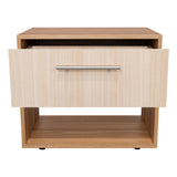 Mesa de Noche Sevilla Fresno Europeo 45.9x37.3cm con Dos Compartimientos - MESAS DE NOCHE | Bylmo