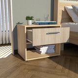 Mesa de Noche Sevilla Fresno Europeo 45.9x37.3cm con Dos Compartimientos - MESAS DE NOCHE | Bylmo