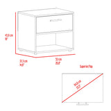 Mesa de Noche Sevilla Fresno Europeo 45.9x37.3cm con Dos Compartimientos - MESAS DE NOCHE | Bylmo