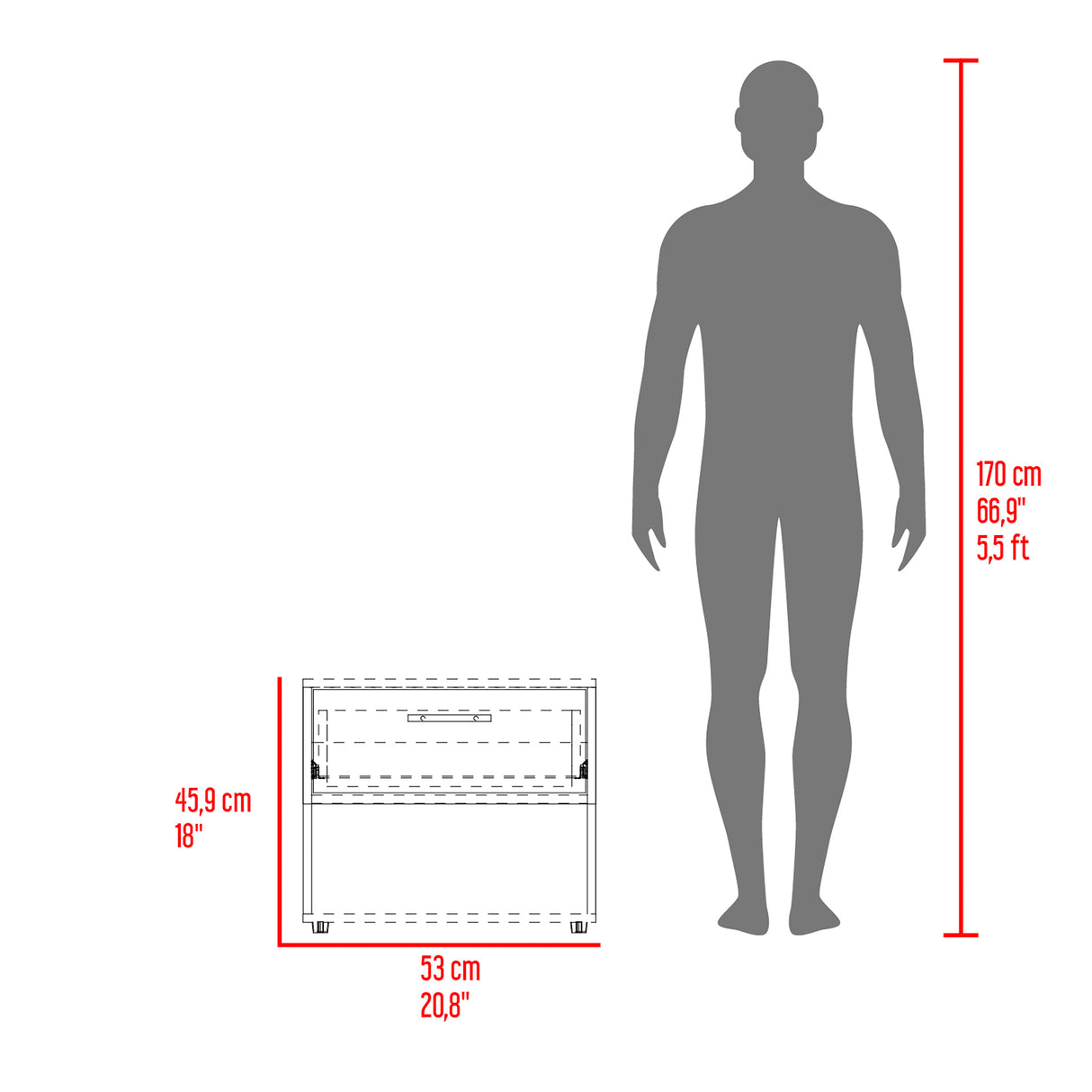 Mesa de Noche Sevilla Fresno Europeo 45.9x37.3cm con Dos Compartimientos - MESAS DE NOCHE | Bylmo