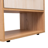 Mesa de Noche Sevilla Fresno Europeo 45.9x37.3cm con Dos Compartimientos - MESAS DE NOCHE | Bylmo