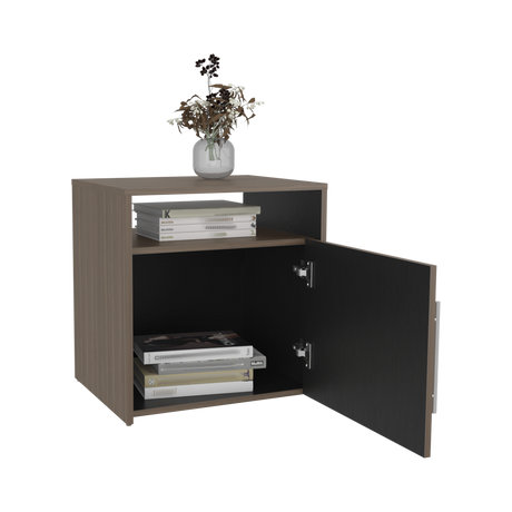 Mesa de Noche Bigaf Milan y Wengue 54.1x42.3cm con Dos Compartimientos - MESAS DE NOCHE | Bylmo