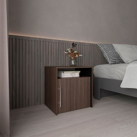 Mesa de Noche Bigaf Milan y Wengue 54.1x42.3cm con Dos Compartimientos - MESAS DE NOCHE | Bylmo