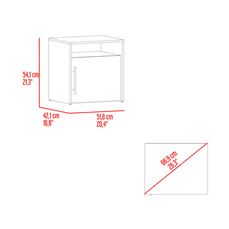Mesa de Noche Bigaf Milan y Wengue 54.1x42.3cm con Dos Compartimientos - MESAS DE NOCHE | Bylmo