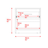 Mesa de Noche Girona Plomo y Fresno Europeo 50x40.3cm con Dos Compartimientos - MESAS DE NOCHE | Bylmo