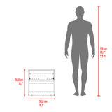 Mesa de Noche Girona Plomo y Fresno Europeo 50x40.3cm con Dos Compartimientos - MESAS DE NOCHE | Bylmo