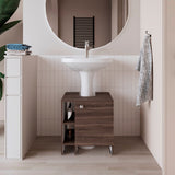 Mueble para Lavamanos Basic Milan y Blanco 47x50.5cm con Patas y Una Puerta - MUEBLES PARA LAVAMANOS | Bylmo