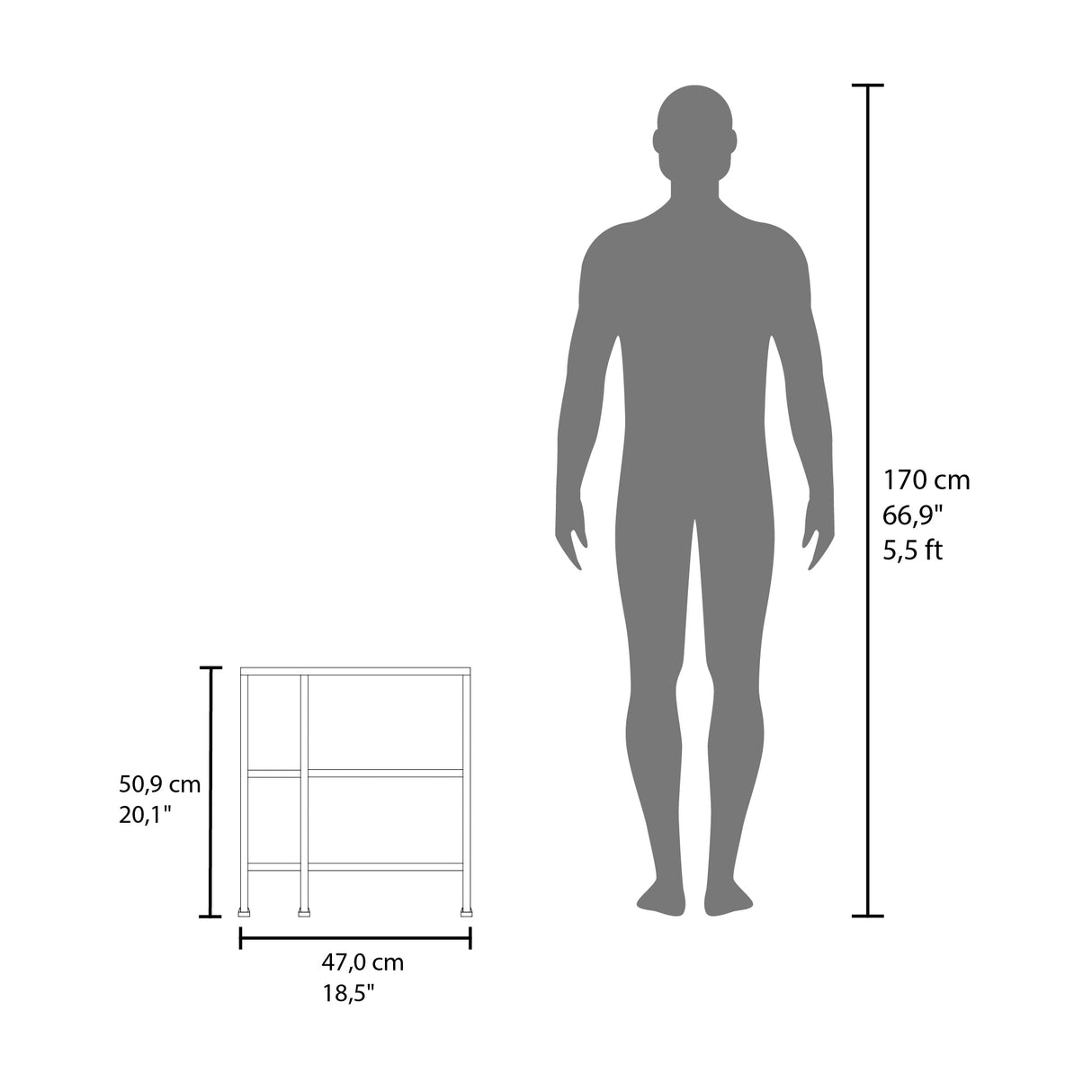 Mueble para Lavamanos Basic Milan y Blanco 47x50.5cm con Patas y Una Puerta - MUEBLES PARA LAVAMANOS | Bylmo
