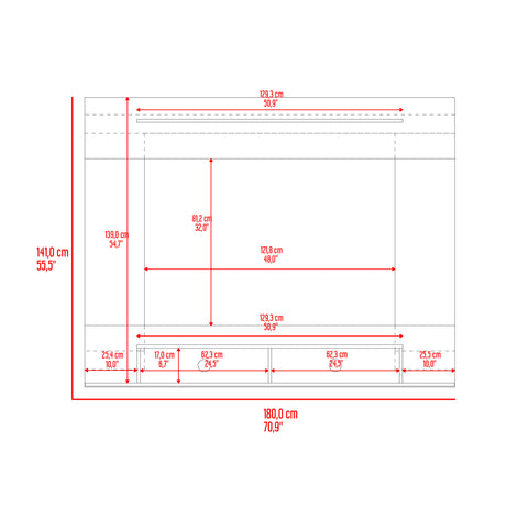 Panel de TV Montana Milan y Tivoli 141x30cm Para TV Hasta 75 Pulgadas Flotante - MUEBLES DE TV | Bylmo