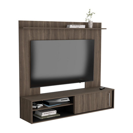 Panel de TV Bigaf Milan y Wengue 145.6x38cm Para TV Hasta 60 Pulgadas Flotante - MUEBLES DE TV | Bylmo