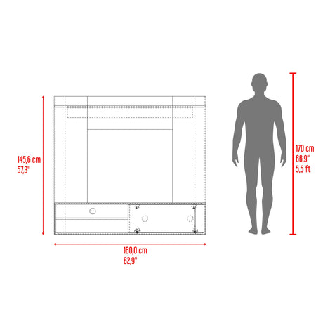 Panel de TV Bigaf Milan y Wengue 145.6x38cm Para TV Hasta 60 Pulgadas Flotante - MUEBLES DE TV | Bylmo