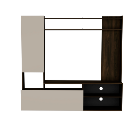 Rack de TV Nolic Capri y Nogal 167x35cm Para TV Hasta 60 Pulgadas - MUEBLES DE TV | Bylmo