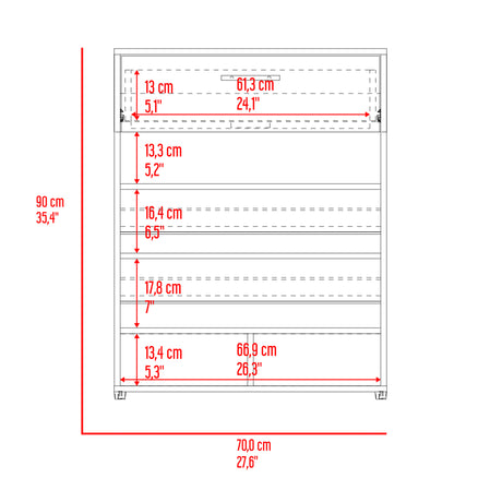 Zapatero Sevilla Fresno Europeo 70x90cm Vertical de Cinco Niveles - ZAPATEROS | Bylmo