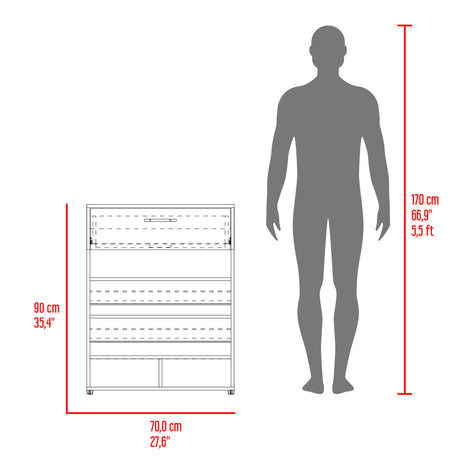 Zapatero Sevilla Fresno Europeo 70x90cm Vertical de Cinco Niveles - ZAPATEROS | Bylmo