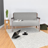 Sofá Segovia Plata 116x76cm de Dos Puestos con Apoya Brazos - SOFAS Y POLTRONAS | Bylmo