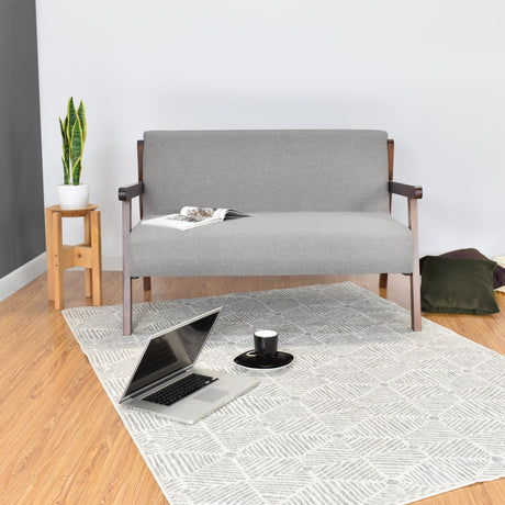 Sofá Segovia Plata 116x76cm de Dos Puestos con Apoya Brazos - SOFAS Y POLTRONAS | Bylmo