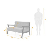 Sofá Segovia Plata 116x76cm de Dos Puestos con Apoya Brazos - SOFAS Y POLTRONAS | Bylmo