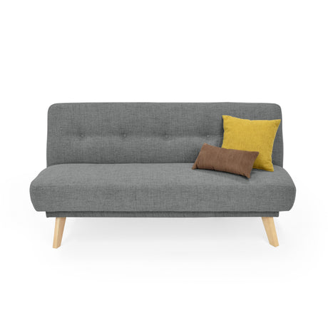 Sofá Cama Charlotte Gris 182x85cm de Tres Puestos Reclinable - SOFAS Y POLTRONAS | Bylmo