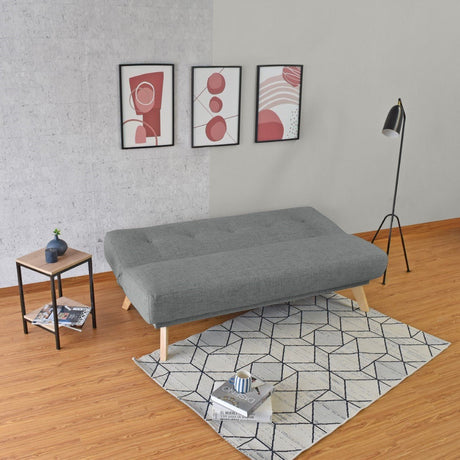 Sofá Cama Charlotte Gris 182x85cm de Tres Puestos Reclinable - SOFAS Y POLTRONAS | Bylmo