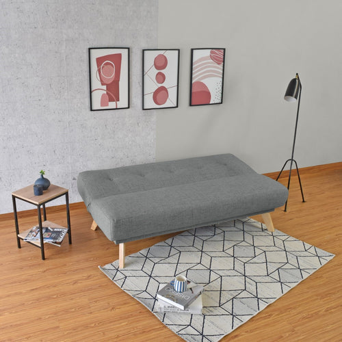 Sofá Cama Charlotte Gris 182x85cm De Tres Puestos Reclinable