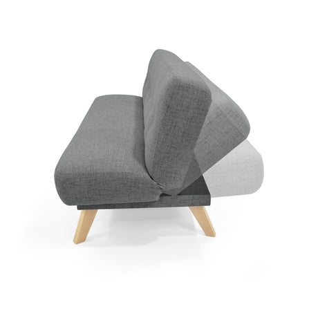 Sofá Cama Charlotte Gris 182x85cm de Tres Puestos Reclinable - SOFAS Y POLTRONAS | Bylmo