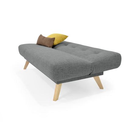 Sofá Cama Charlotte Gris 182x85cm de Tres Puestos Reclinable - SOFAS Y POLTRONAS | Bylmo