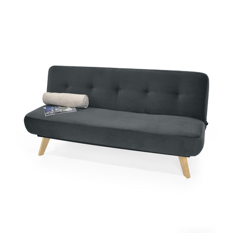 Sofá Cama Charlotte Gris 182x85cm de Tres Puestos Reclinable - SOFAS Y POLTRONAS | Bylmo