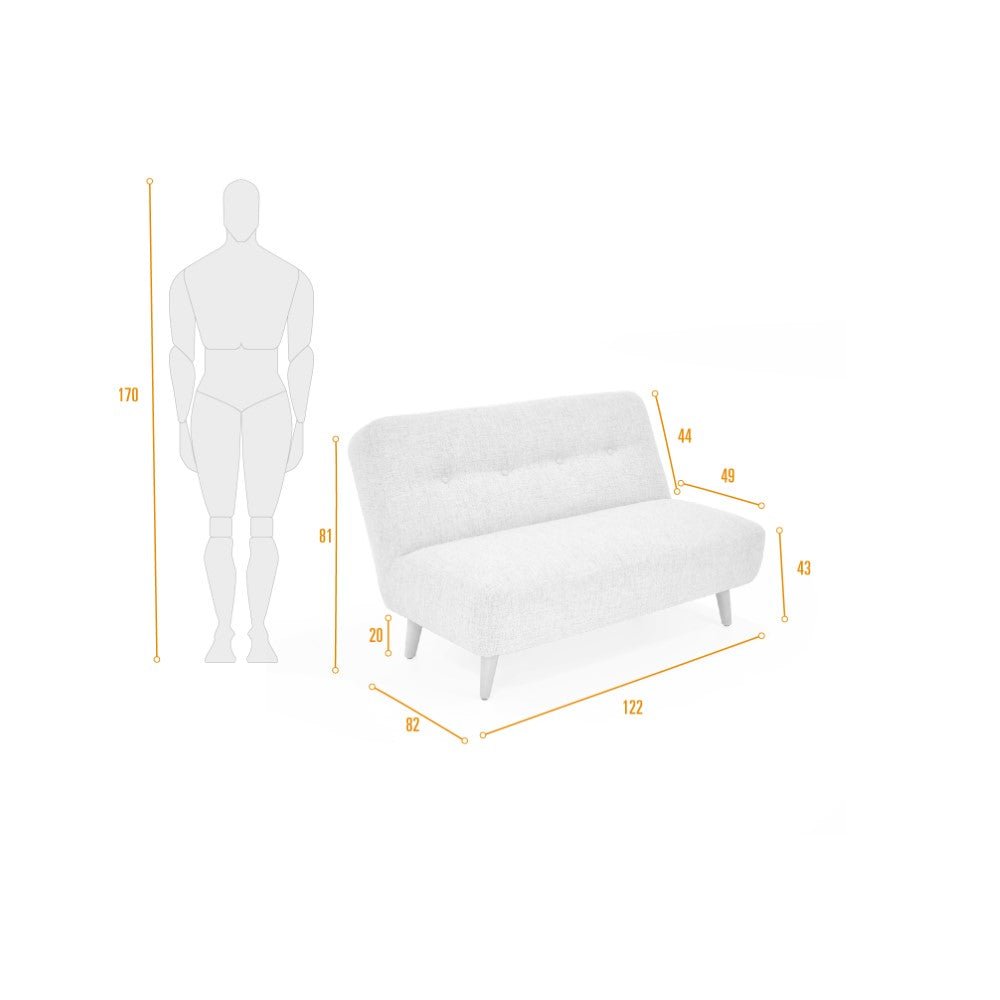 Sofá Baltimore Beige 122x81cm de Dos Puestos - SOFAS Y POLTRONAS | Bylmo