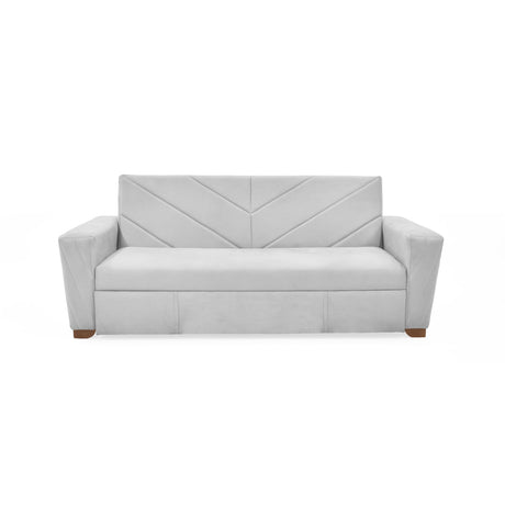 Sofá Cama Vancouver Plata 210x85cm de Tres Puestos Reclinable con Apoya Brazos Resistente a Rasguños - SOFAS Y POLTRONAS | Bylmo