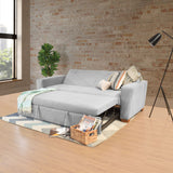 Sofá Cama Vancouver Plata 210x85cm de Tres Puestos Reclinable con Apoya Brazos Resistente a Rasguños - SOFAS Y POLTRONAS | Bylmo