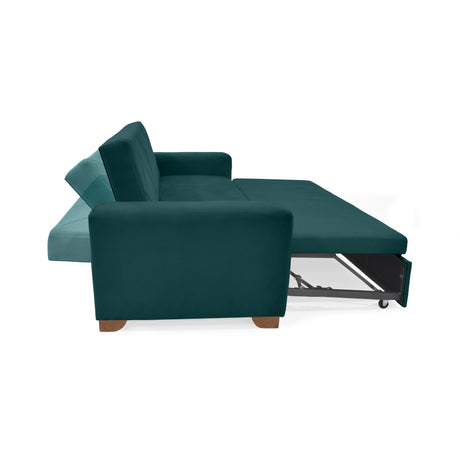 Sofá Cama Vancouver Petróleo 210x85cm de Tres Puestos Reclinable con Apoya Brazos Resistente a Rasguños - SOFAS Y POLTRONAS | Bylmo