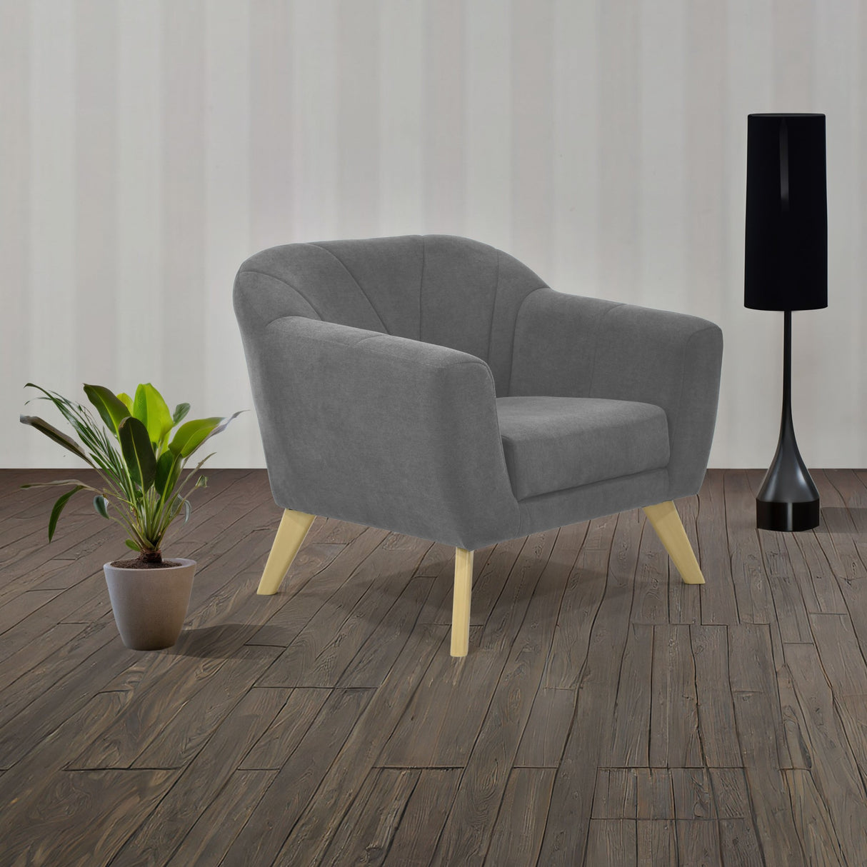 Poltrona Thor Gris 95x82cm de Un Puesto con Apoya Brazos - SOFAS Y POLTRONAS | Bylmo