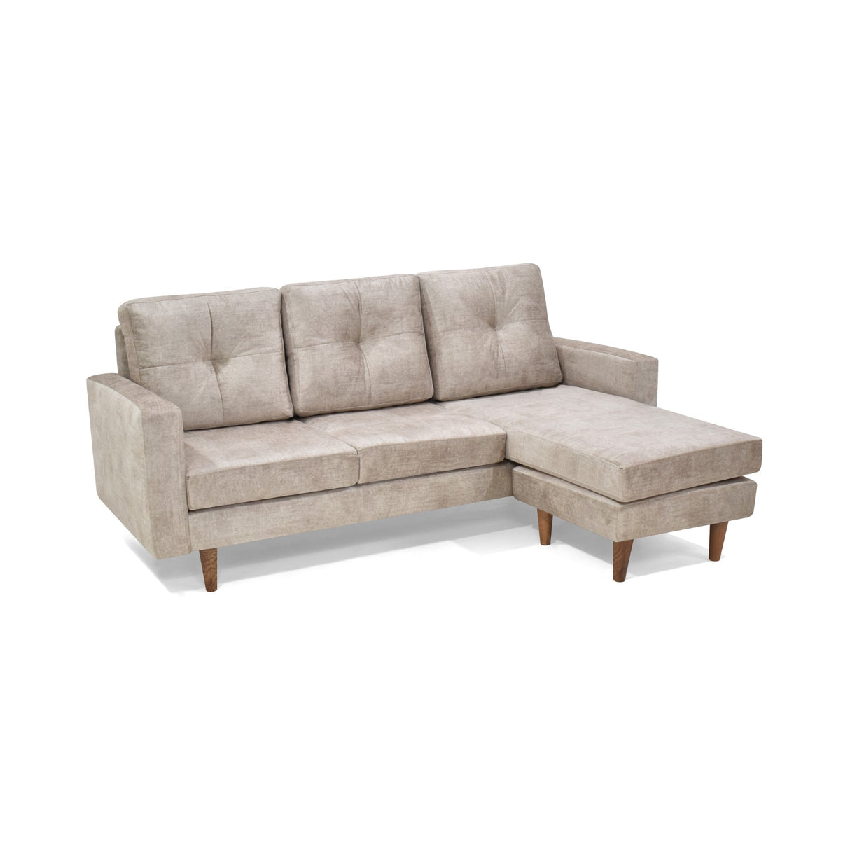 Sofá en L Beira Beige 190x85cm de Tres Puestos con Apoya Brazos - SOFAS Y POLTRONAS | Bylmo