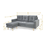 Sofá en L Beira Beige 190x85cm de Tres Puestos con Apoya Brazos - SOFAS Y POLTRONAS | Bylmo