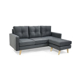 Sofá en L Beira Gris 190x85cm de Cuatro Puestos con Apoya Brazos - SOFAS Y POLTRONAS | Bylmo