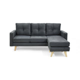 Sofá en L Beira Gris 190x85cm de Cuatro Puestos con Apoya Brazos - SOFAS Y POLTRONAS | Bylmo