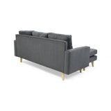 Sofá en L Beira Gris 190x85cm de Cuatro Puestos con Apoya Brazos - SOFAS Y POLTRONAS | Bylmo
